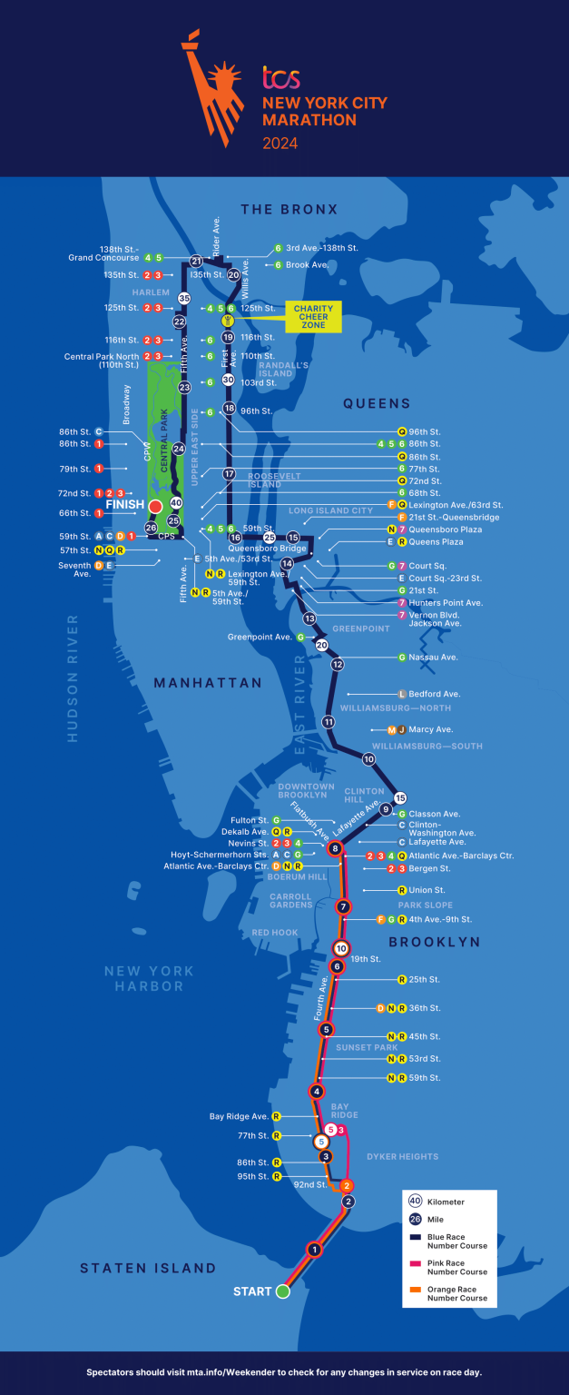 TCS NYC Marathon 2024 Course map