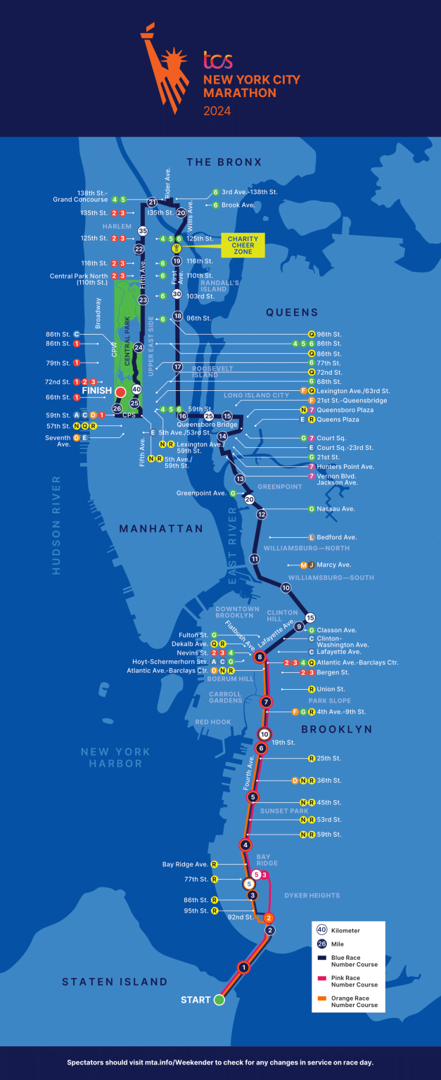TCS NYC Marathon 2024 Course map TCS NYC Marathon 2024 Course map