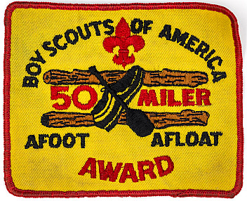 Boy Scout of America 50 Miler Afoor Afloat Award Patch