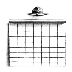 DALL·E 2024-09-18 22.49.57 - Pencil drawing on a pure white background illustrating a simple patrol scoreboard. The focus is on a single leaderboard showing the names of different