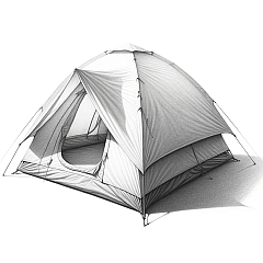 DALL·E 2023-10-25 21.44.22 - Pencil drawing on a pure white background of a close-up view of a single-occupancy tent, focusing only on the tent details with no surrounding element DALL·E 2023-10-25 21.44.22 - Pencil drawing on a pure white background of a close-up view of a single-occupancy tent, focusing only on the tent details with no surrounding element